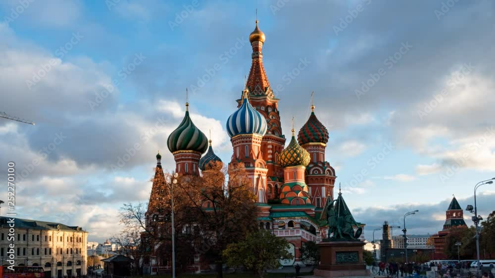 Time lapse Saint Basil's Cathedral (Cathedral of Vasily the Blessed), Moscow, Russia. Time lapse Saint Basil's Cathedral (Cathedral of Vasily the Blessed), Moscow, Russia.