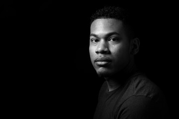 Beautiful handsom young man black and white