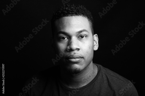 Beautiful handsom young man black and white
