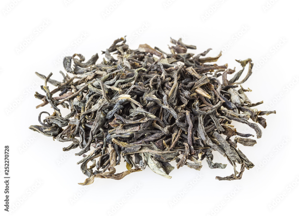 Heap of green tea isolated on white background Heap of green tea isolated on white background
