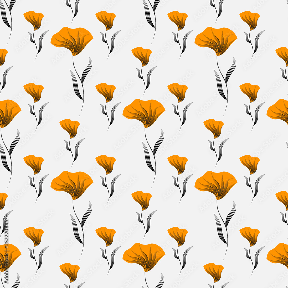 Floral seamless pattern. Decorative background for paper, wallpaper, wrapping and textiles.