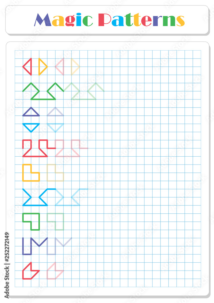 Continue the pattern with crayons or felt-tip pens Continue the pattern with crayons or felt-tip pens