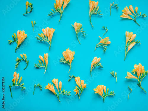 seamless floral pattern on a blue background