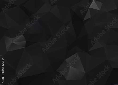 Black Polygonal Mosaic Background. geometric pattern, triangles background. Creative Business Design Templates. Vector illustration.