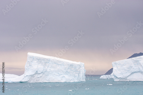 ice bergs in antarctic waters near an island of Sounth Georgia