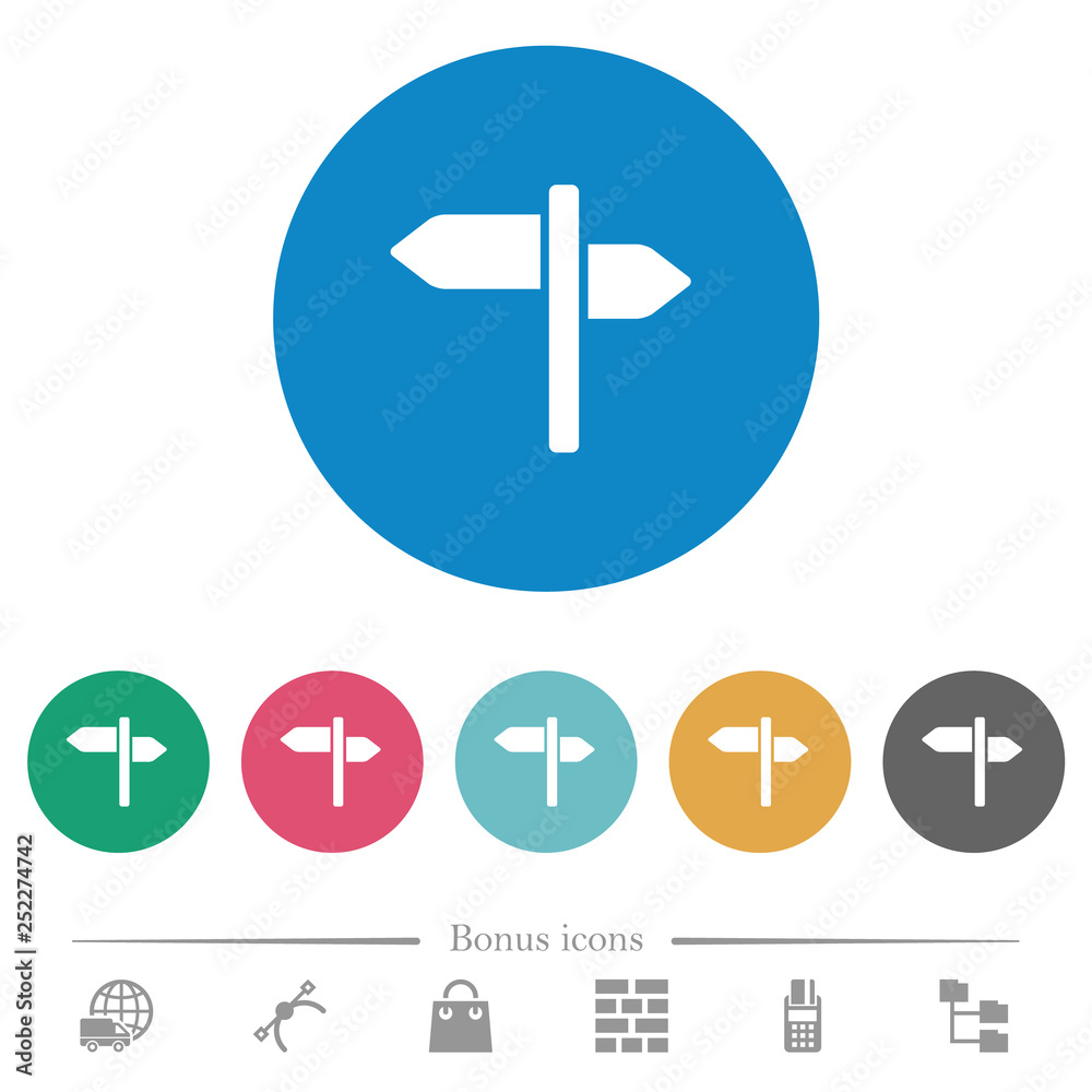 Signpost flat round icons Signpost flat round icons