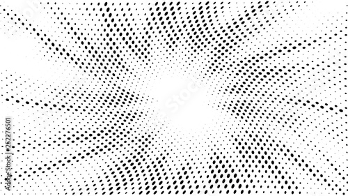Halftone gradient explosion pattern. Abstract halftone vector dots background. Fireworks dots pattern. Pop Art, Comic small dots. Star rays halftone poster. Shine, sun rays. Twisted wave sunrise rays © svitlananiko
