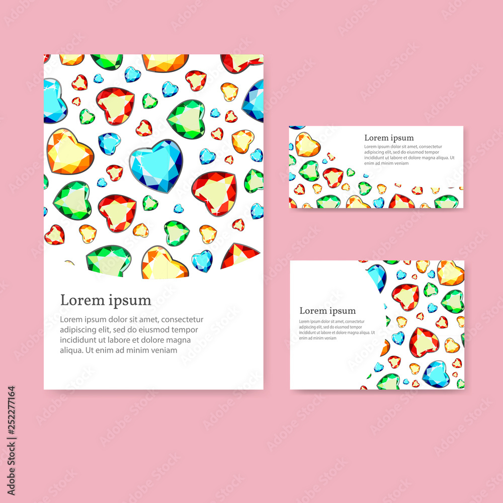 A set of cards with multi-colored diamonds.
