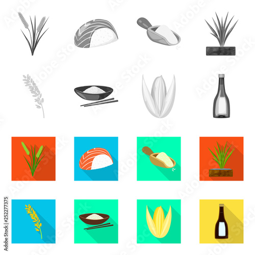 Vector illustration of crop and ecological icon. Collection of crop and cooking stock vector illustration.