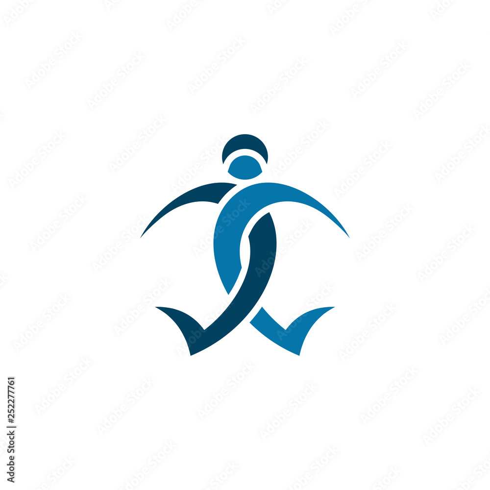 crossed legs man logo icon symbol