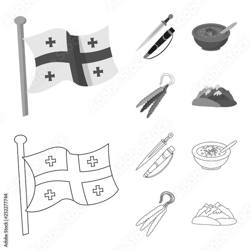 Vector illustration of culture and sightseeing sign. Set of culture and originality vector icon for stock.