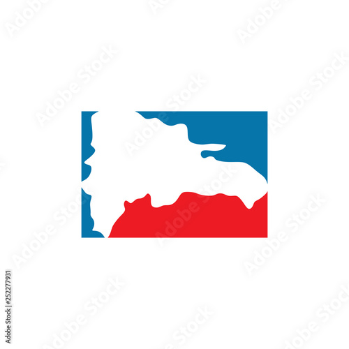 dominican republic map logo icon vector symbol