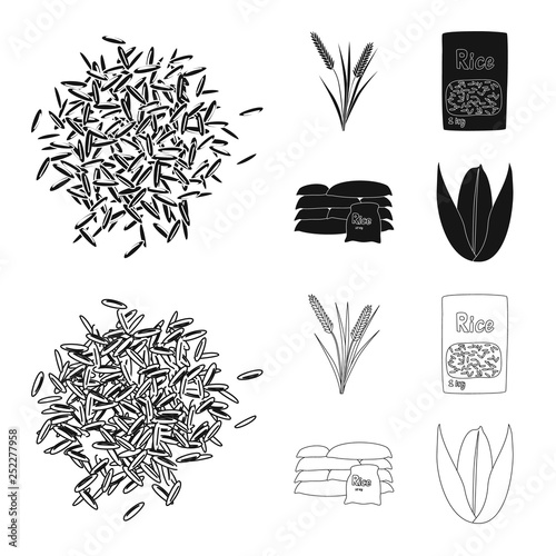 Vector illustration of crop and ecological logo. Set of crop and cooking stock vector illustration.
