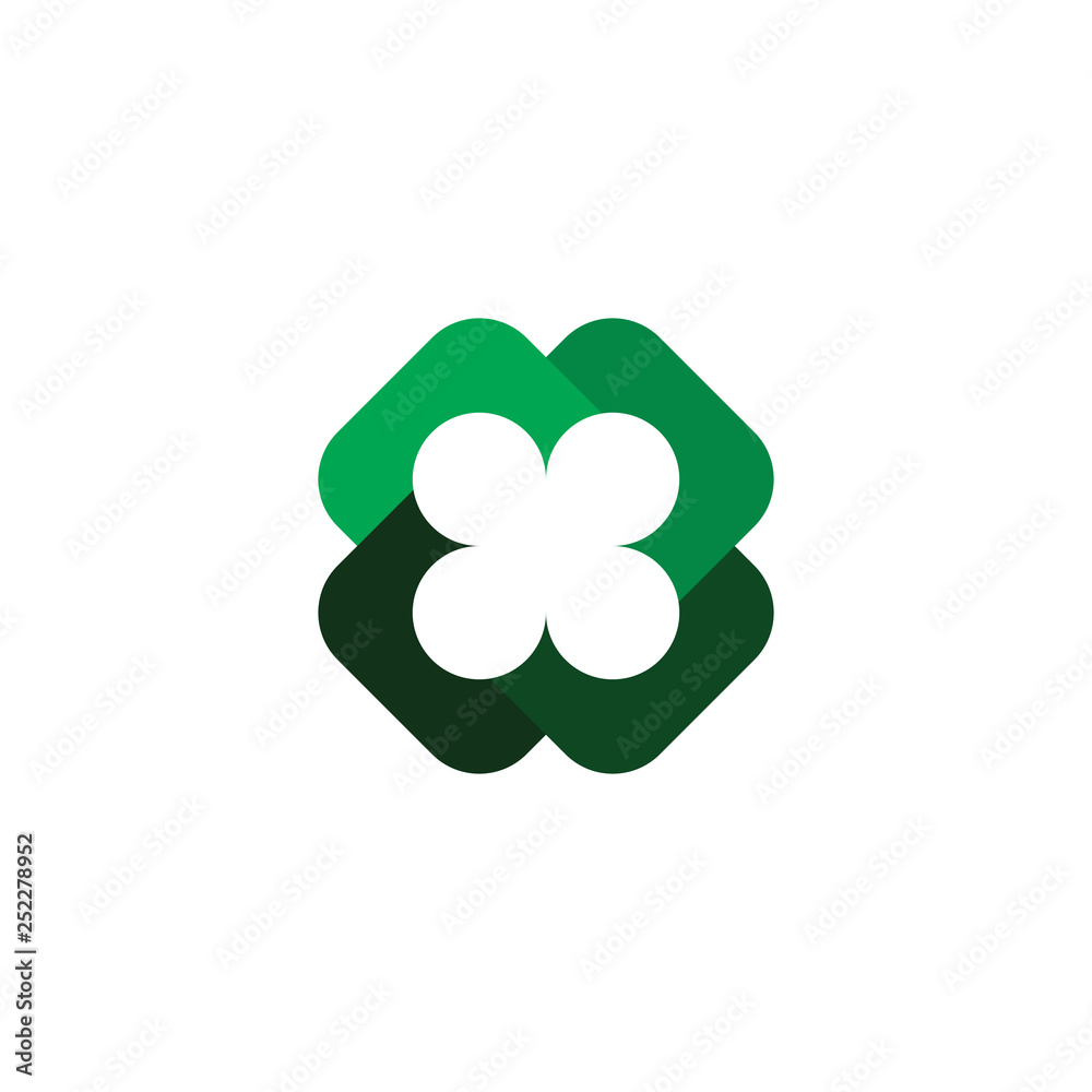 four leaf clover symbol vector logo element four leaf clover symbol vector logo element