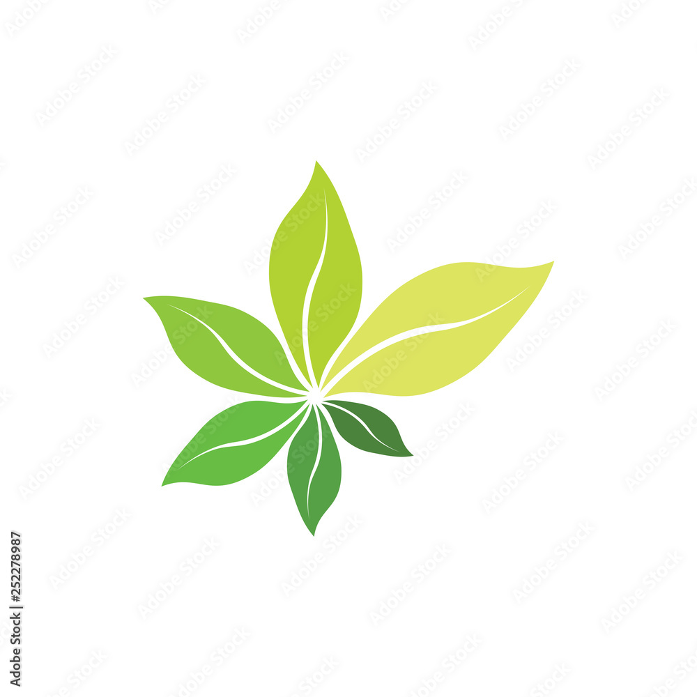 fresh bio green leaves organic herb symbol vector fresh bio green leaves organic herb symbol vector