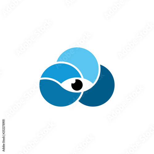 eye in cloud logo vector icon element