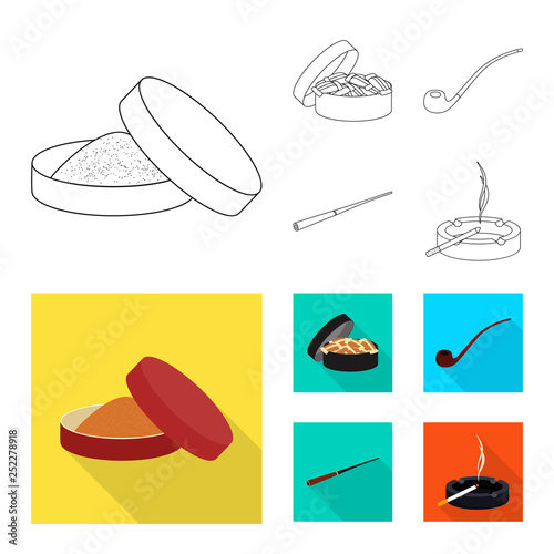 Isolated object of refuse and stop icon. Collection of refuse and habit stock symbol for web.