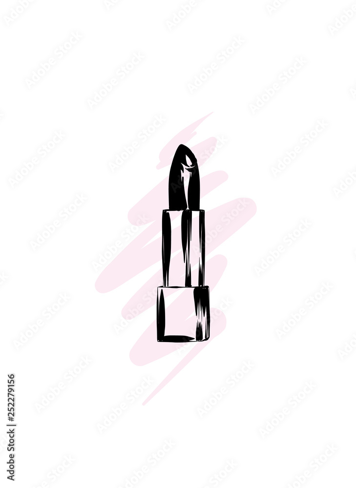 Lipstick. Cosmetic vector. Makeup. Drawing. Fashion & Style. Lipstick. Cosmetic vector. Makeup. Drawing. Fashion & Style.