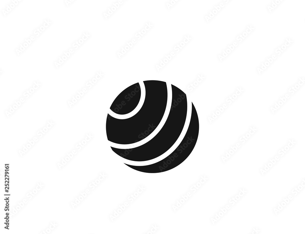 Fitness ball. Swiss ball for fitness. Yoga and stability training. Pilates ball web icon isolated on white  background.