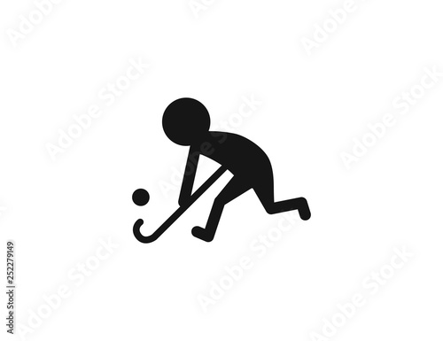 Field hockey. Field hockey glyph icon vector on white background. Flat vector field hockey exercises icon symbol sign from modern sport collection for mobile concept and web apps design.