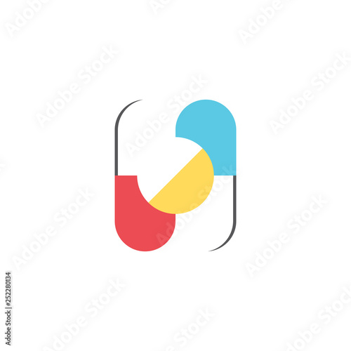 pills icon pharmacy logo vector