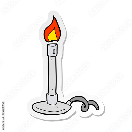 sticker of a cartoon bunsen burner