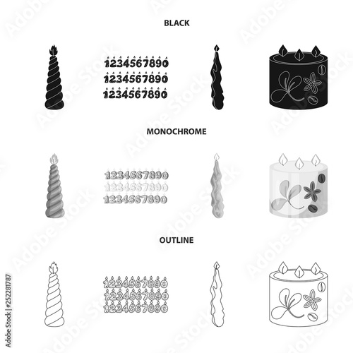 Vector illustration of relaxation and flame icon. Set of relaxation and wax vector icon for stock.
