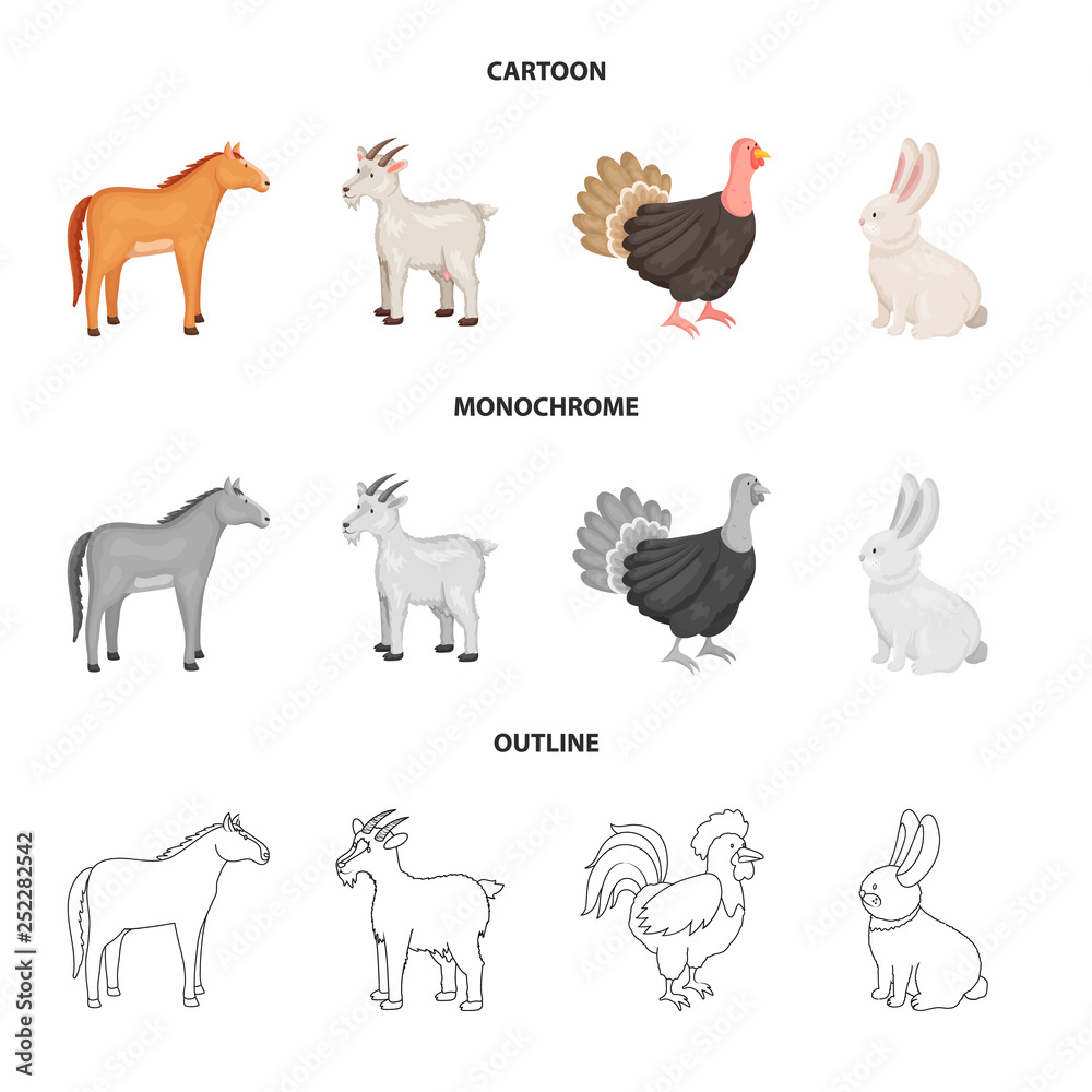 Vector design of breeding and kitchen  icon. Collection of breeding and organic  stock symbol for web.