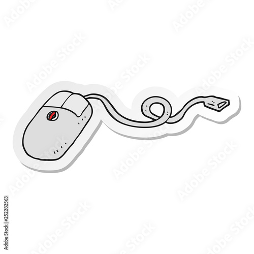 sticker of a cartoon computer mouse