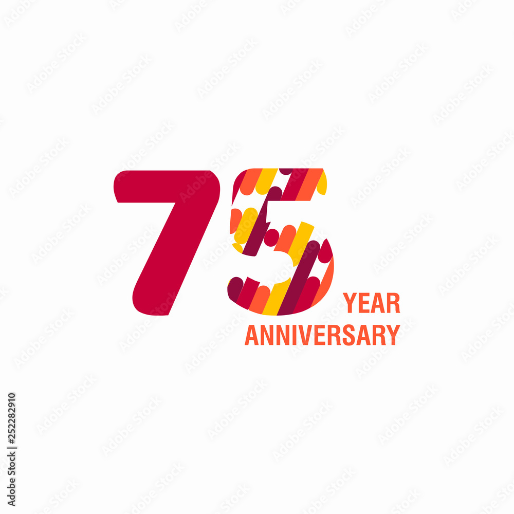 75 Year Anniversary Purple Vector Template Design Illustration 75 Year Anniversary Purple Vector Template Design Illustration