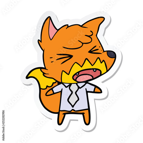 sticker of a angry cartoon fox boss © lineartestpilot