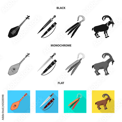 Vector design of culture and sightseeing sign. Collection of culture and originality stock symbol for web.
