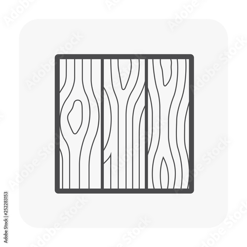 Straight wood floor pattern and texture vector icon in top view. That for paving, laying and construction wood floor or finishing material to decoration both interior and exterior of home or building.