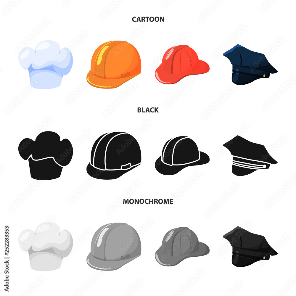 Vector design of clothing and cap logo. Set of clothing and beret vector icon for stock.