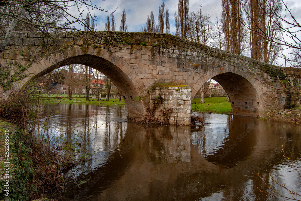 medieval bridge in Allariz, Orense, Galicia, Spain