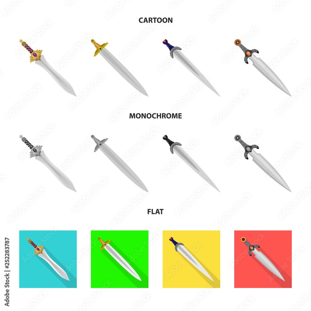 Isolated object of game and armor icon. Set of game and blade stock vector illustration. Isolated object of game and armor icon. Set of game and blade stock vector illustration.