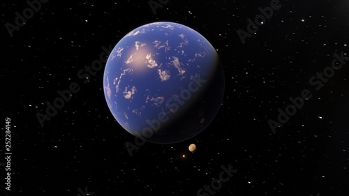 Exoplanet 3D illustration Second Earth  Elements of this image furnished by NASA 