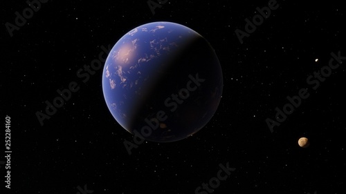 Exoplanet 3D illustration Second Earth  Elements of this image furnished by NASA 