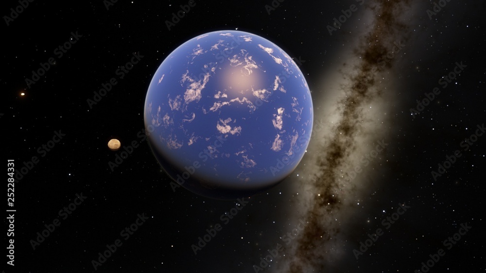Obraz premium Exoplanet 3D illustration Second Earth (Elements of this image furnished by NASA)