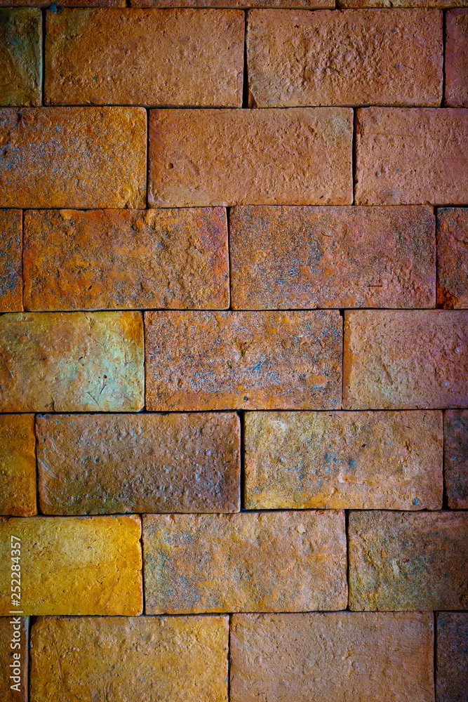 Closeup red big brick wall background with interior design texture old. Vignett and Vintage style. Closeup red big brick wall background with interior design texture old. Vignett and Vintage style.