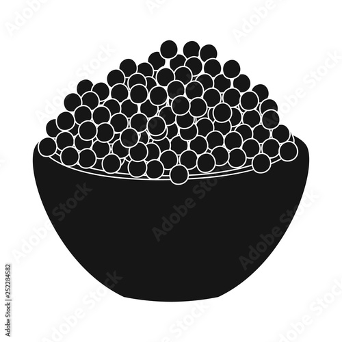 Vector design of caviar  and red sign. Collection of caviar  and fish  vector icon for stock.