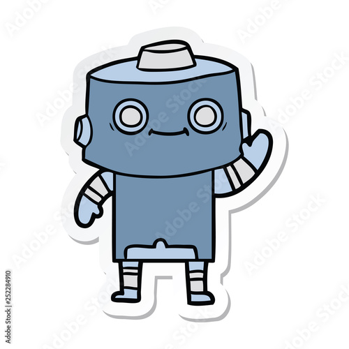 sticker of a cartoon robot