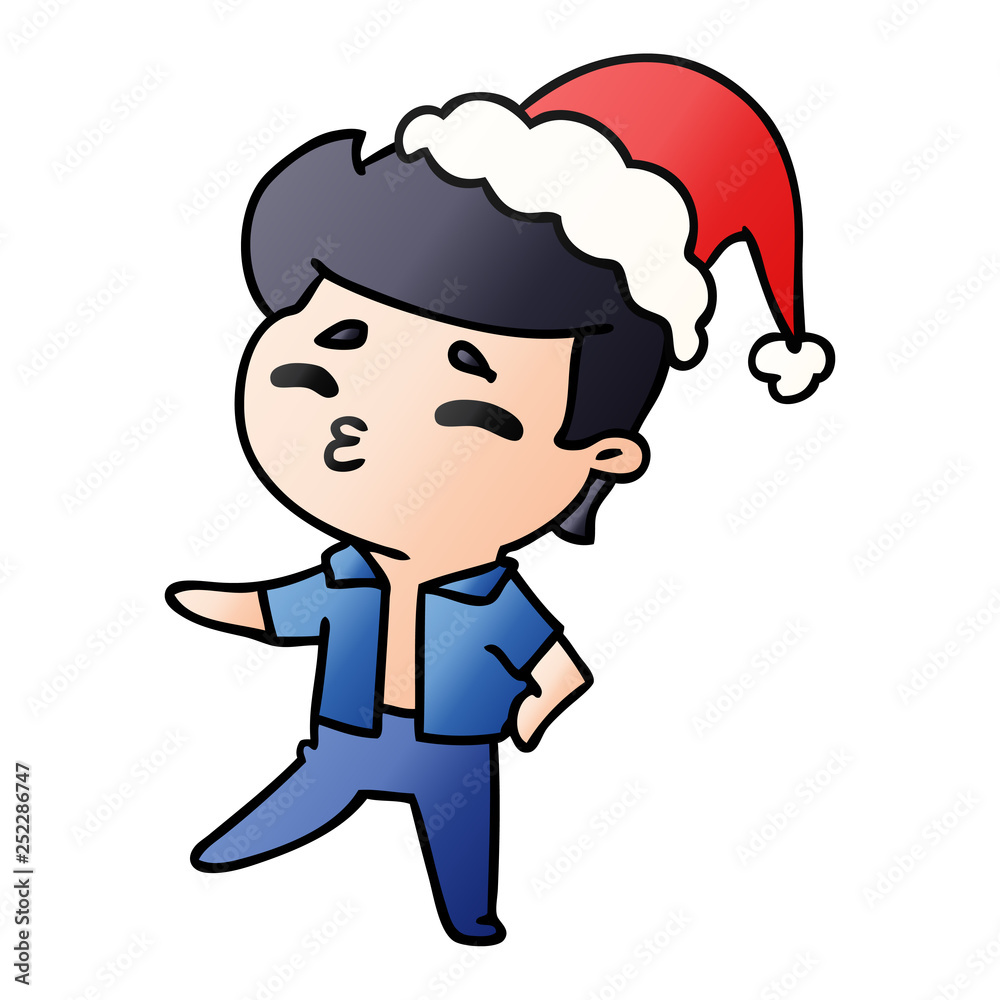 christmas gradient cartoon of kawaii boy christmas gradient cartoon of kawaii boy