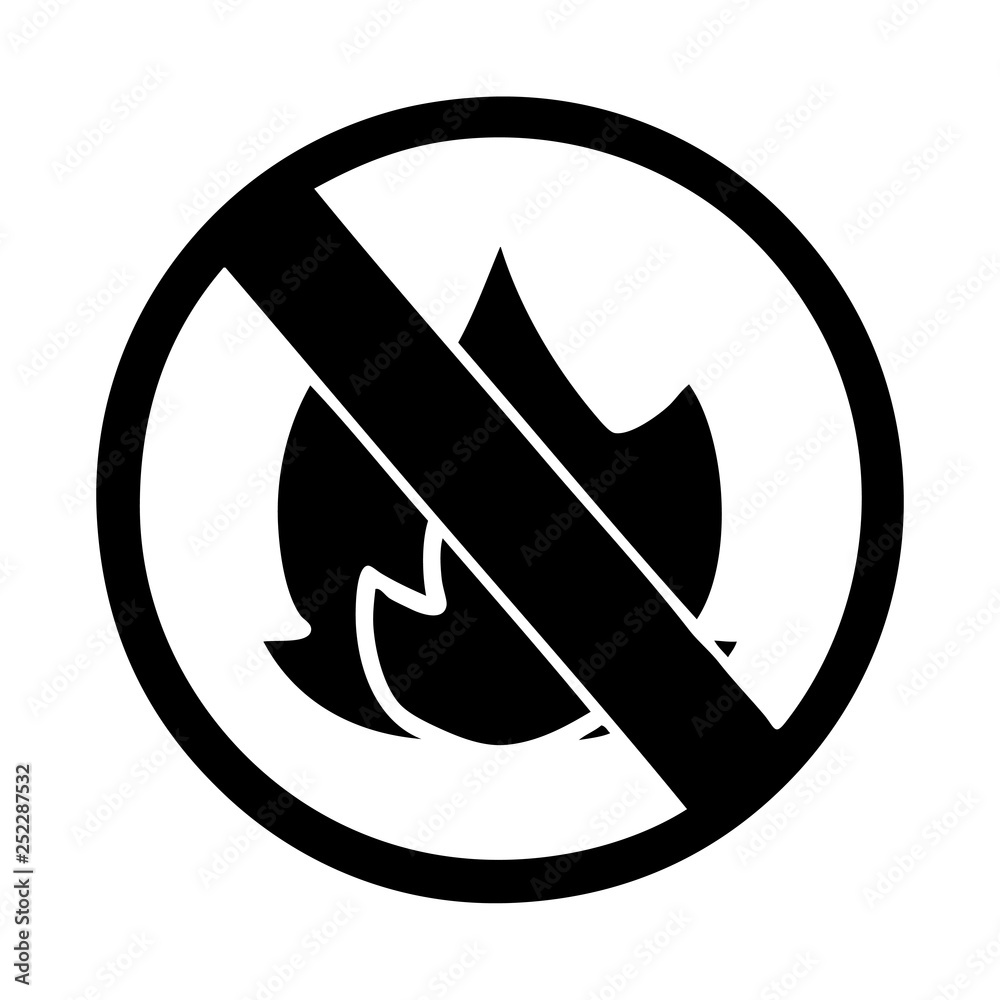 flat symbol no fire allowed sign flat symbol no fire allowed sign
