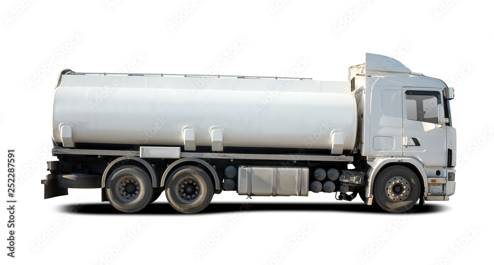 Fuel Tanker side view isolated on white Fuel Tanker side view isolated on white