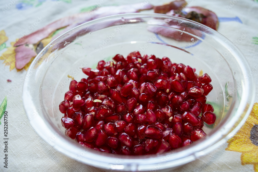 red and ripe pomegranate seeds red and ripe pomegranate seeds