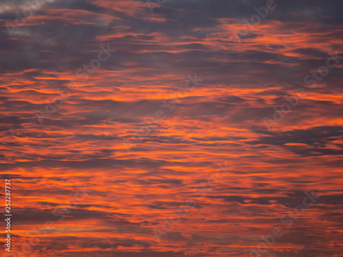 Image of red sunset clouds. background. flat lay