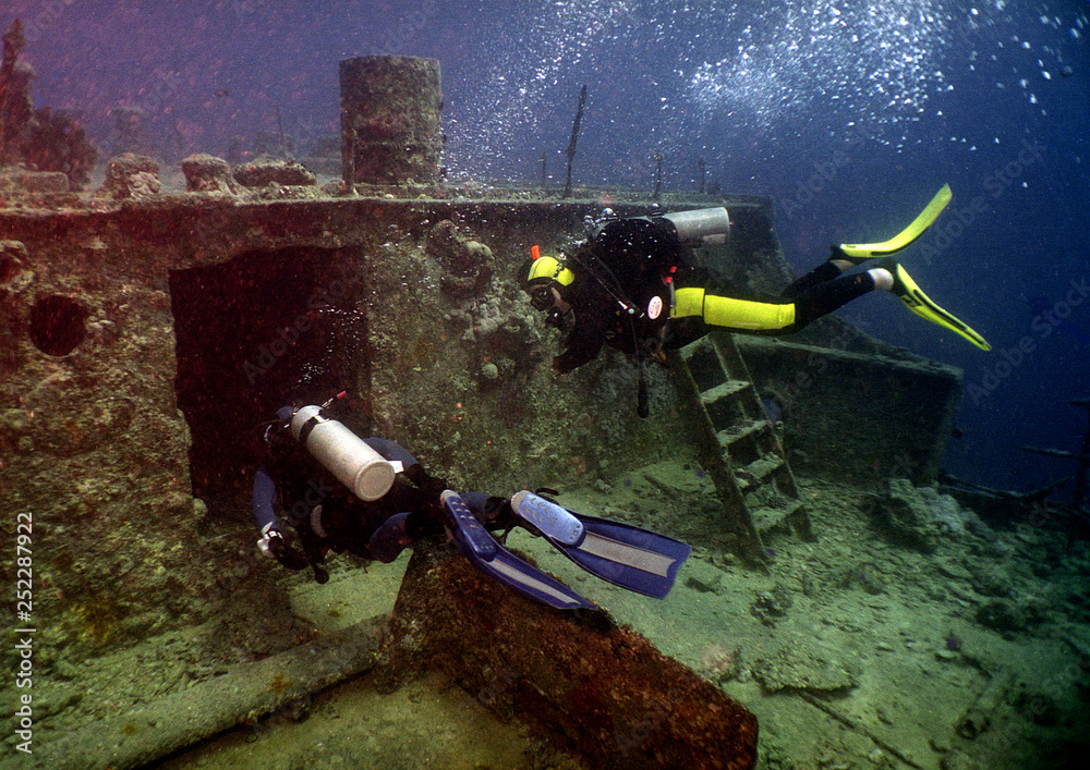 custom made wallpaper toronto digitaldiving to the ship Thistlegorm in the Red Sea