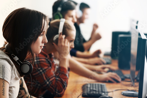 Young people playing video ...