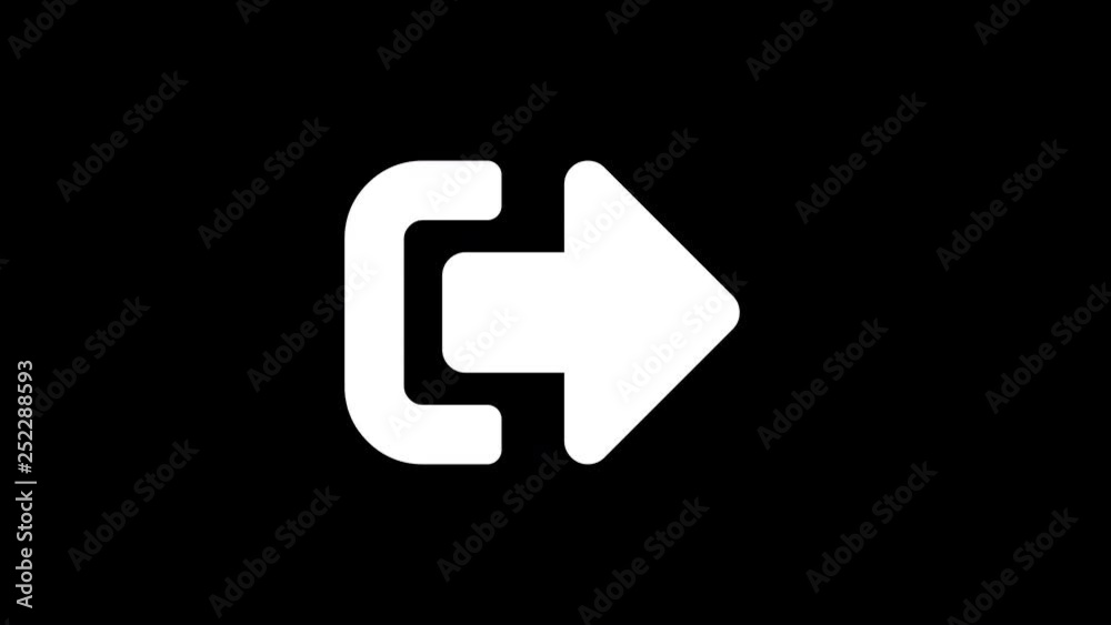 From the Glitch effect arises sign exit (out) symbol. Then the TV turns off. Alpha channel Premultiplied - Matted with color black From the Glitch effect arises sign exit (out) symbol. Then the TV turns off. Alpha channel Premultiplied - Matted with color black